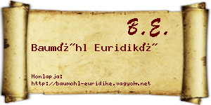 Baumöhl Euridiké névjegykártya